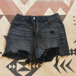 American Eagle Outfitters Black Distressed Jean Shorts